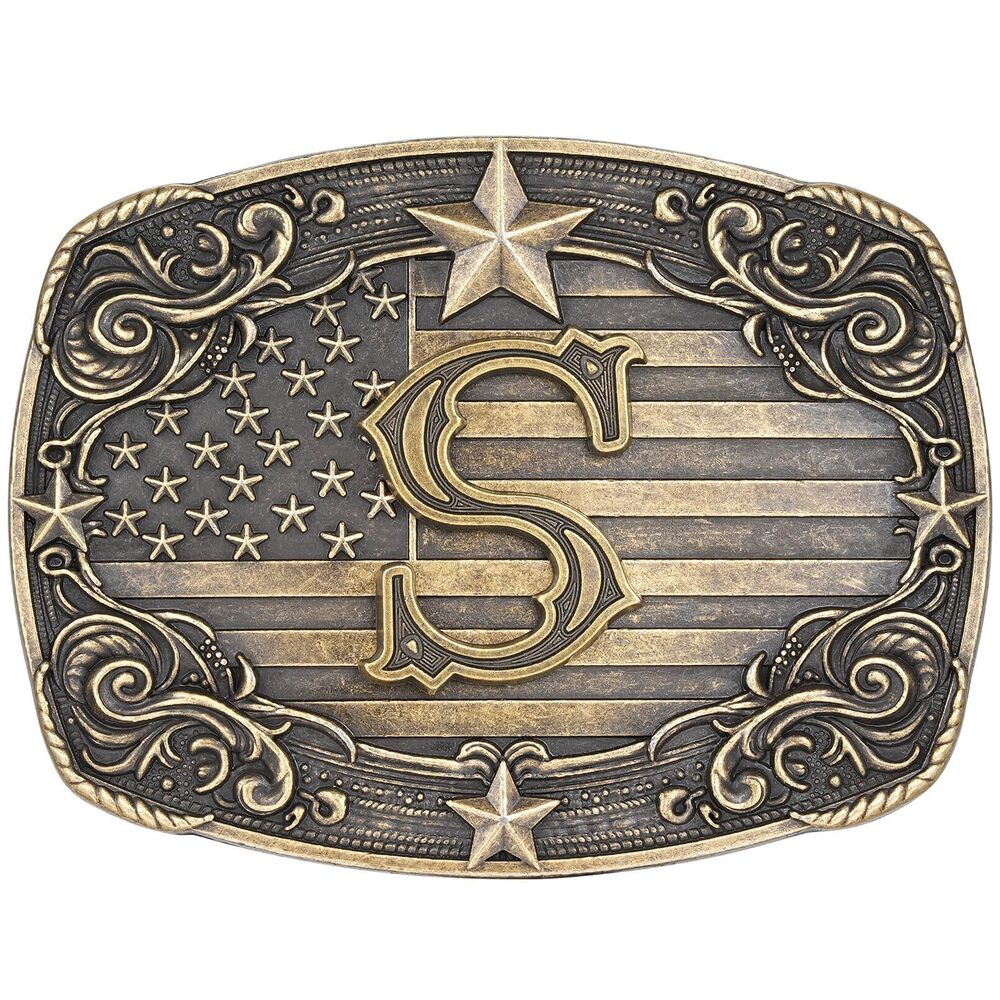 6513 Western Belt Buckle Vintage Initial Letter S Cowboy Belt Buckle Texas